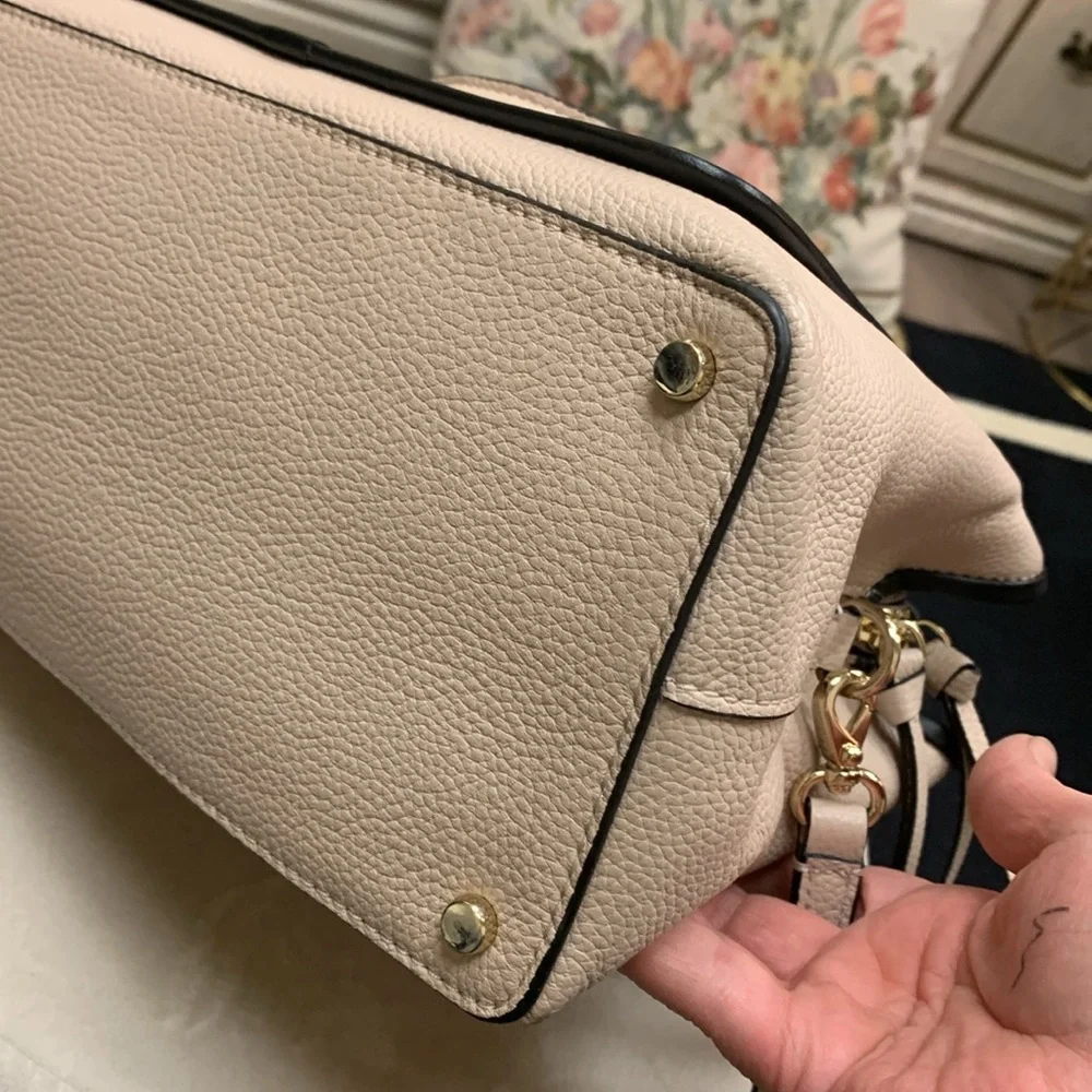 Kate Spade Ward Place Evangelie Satchel Bag Dusty Pink/Black Medium - Picture 12 of 16